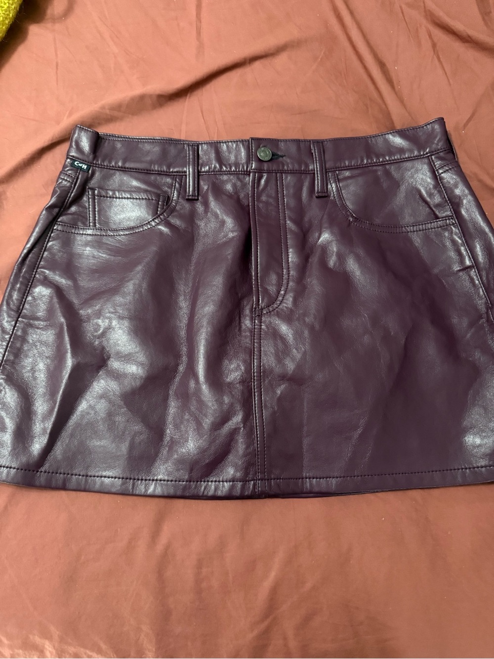 Citizens Of Humanity Faux Leather Mini Skirt in Plum 29